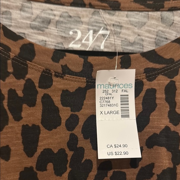47 Women's Leopard Print Top - Brown - Picture 2 of 4